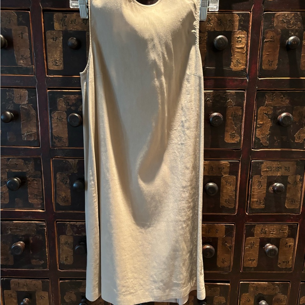 Theory lace-up sleeveless linen dress